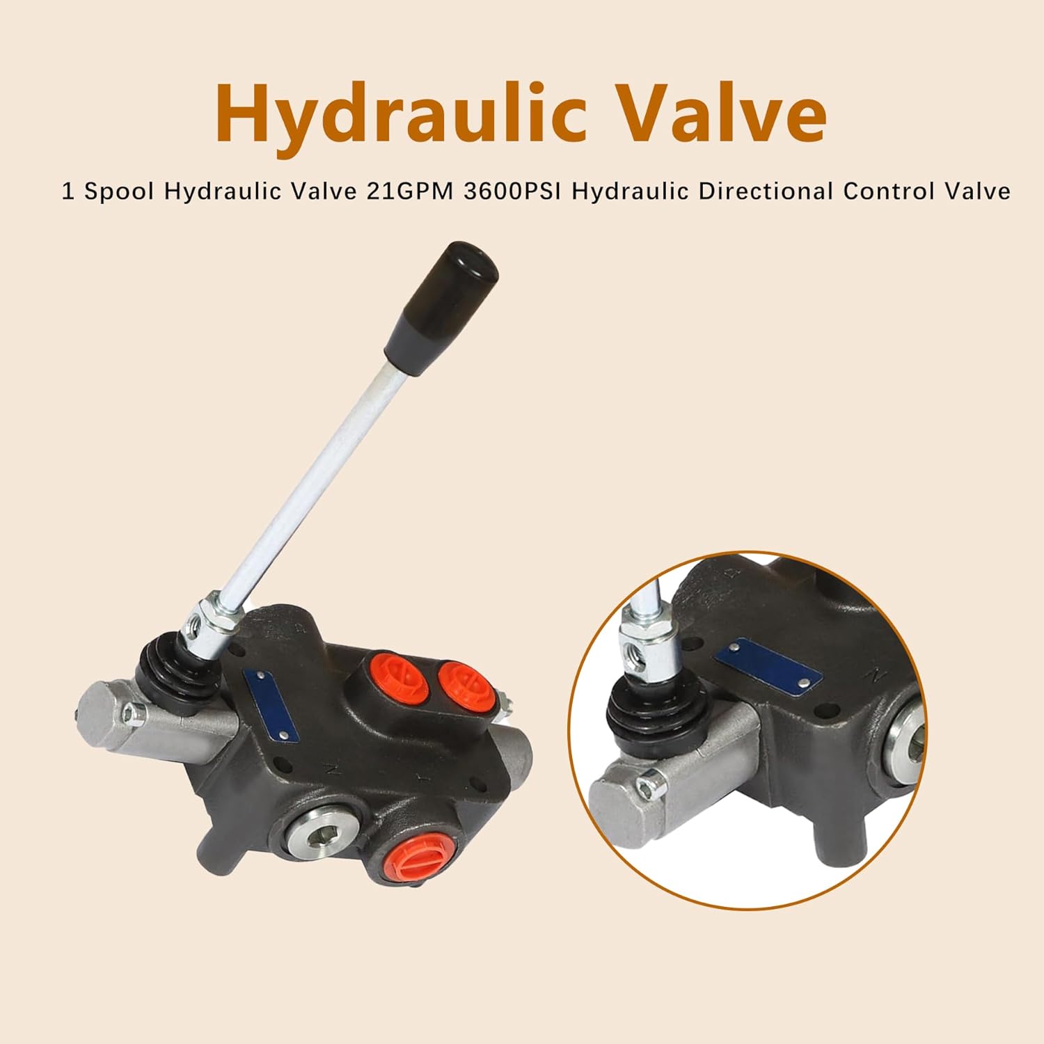 kimllier 1 Spool Hydraulic Valve 21GPM 3600PSI Hydraulic Directional Control Valve SAE Ports Double Acting Valve