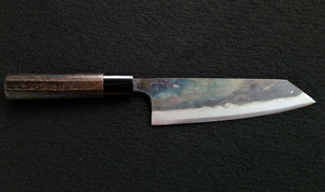 煌 青一鋼 黒呂柄 切付和式牛刀