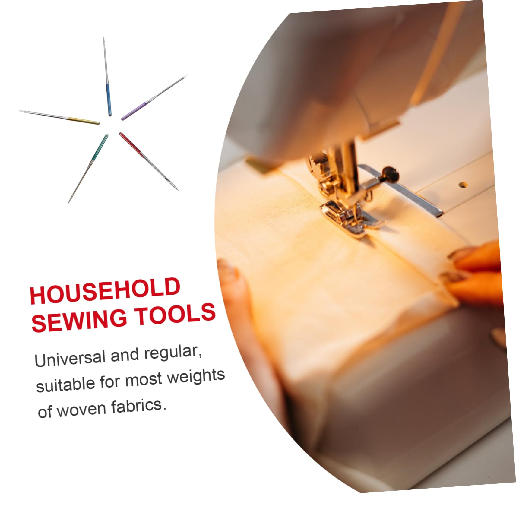 Homoyoyo 50 Agujas de Coser para Máquina Industrial Metal Antidesgaste para Tela Elástica y Lienzo en Costura Doméstica Ligera y Duradera