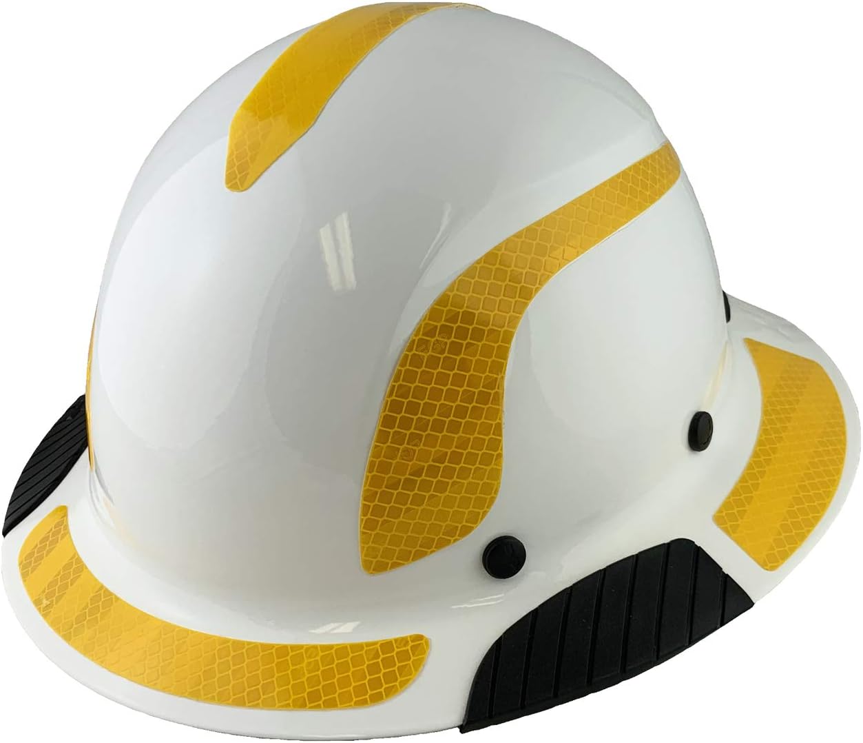 Texas America Safety Company Lift Safety Helmet - Actual Carbon Fiber Full Brim Hard Hat - Glossy Black with Red Reflective Decals with Hard Hat Tote Bag