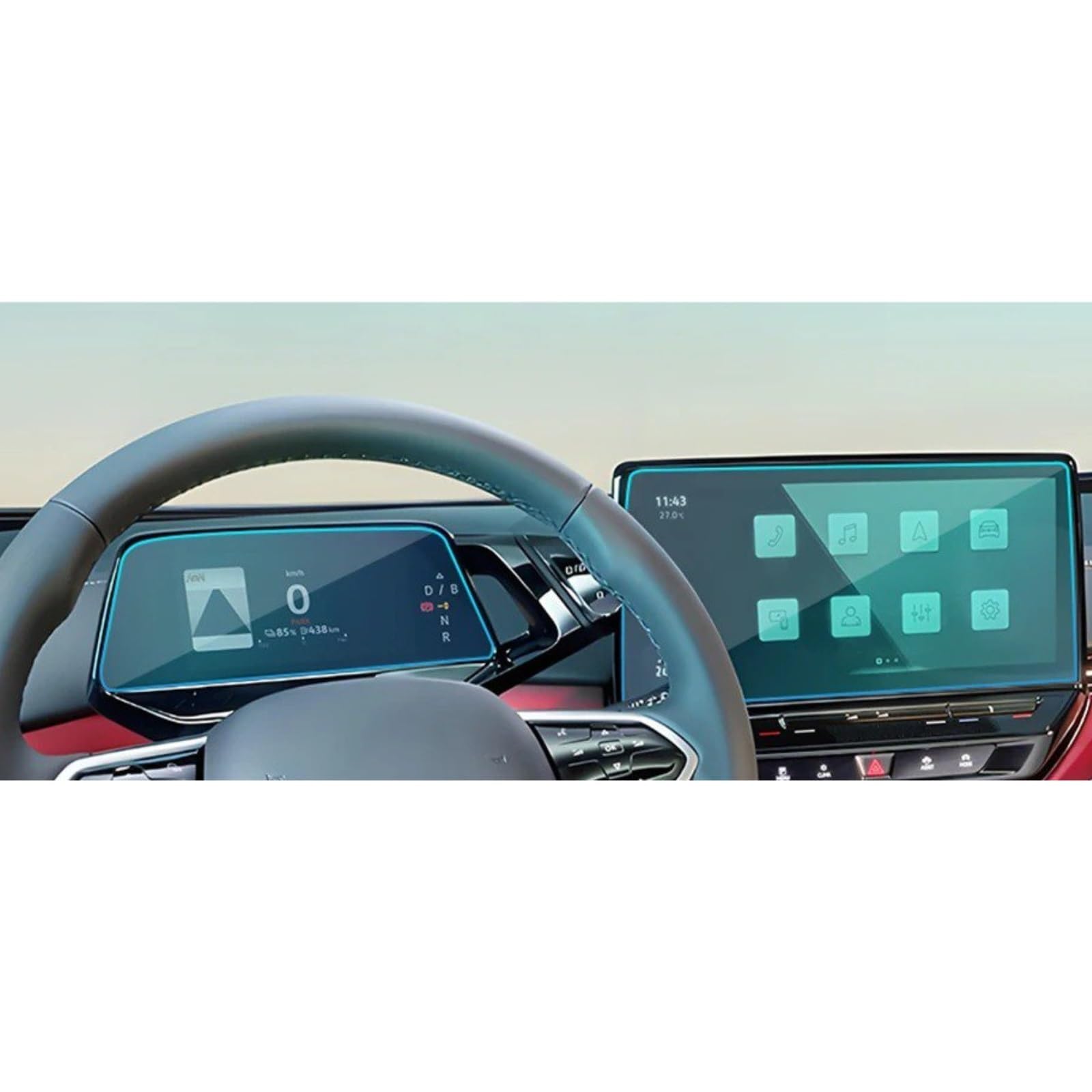 Navigation Displayschutz Für VW Für ID.4 ID4 X 2021-2023 Auto Center Konsole GPS Navigation Display-schutzfolie Display Gehärtetes Glas Film Schutz Displayschutzfolie(1 Set)