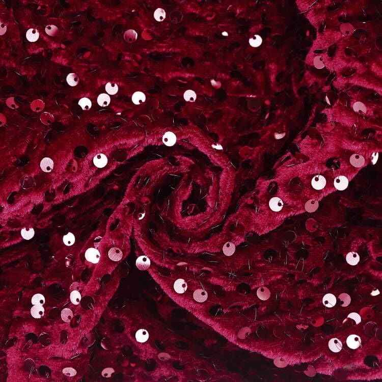 R.Vivimos Women's Sequin Bodycon Dress Fall Winter Velvet Warm Long Sleeve Crew Neck Sexy Backless Glitter Slit Mini Dress - Image 6