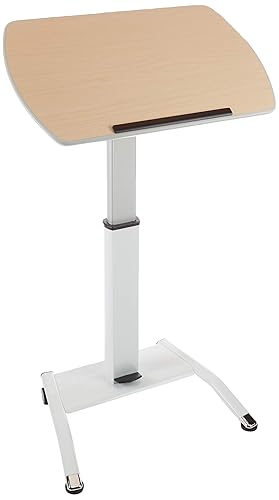 LUXOR LX-PNADJ-LW Atril neumático de altura ajustable/escritorio de pie móvil - Madera clara