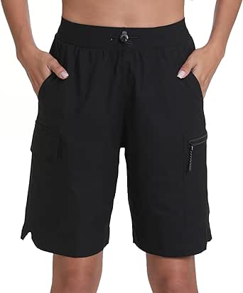 Mapamyumco Women's 10 Inch Inseam Hiking Cargo Shorts Quick Dry Lightweight Golf Shorts Bermuda For Summer Travel Size Xl - View #9