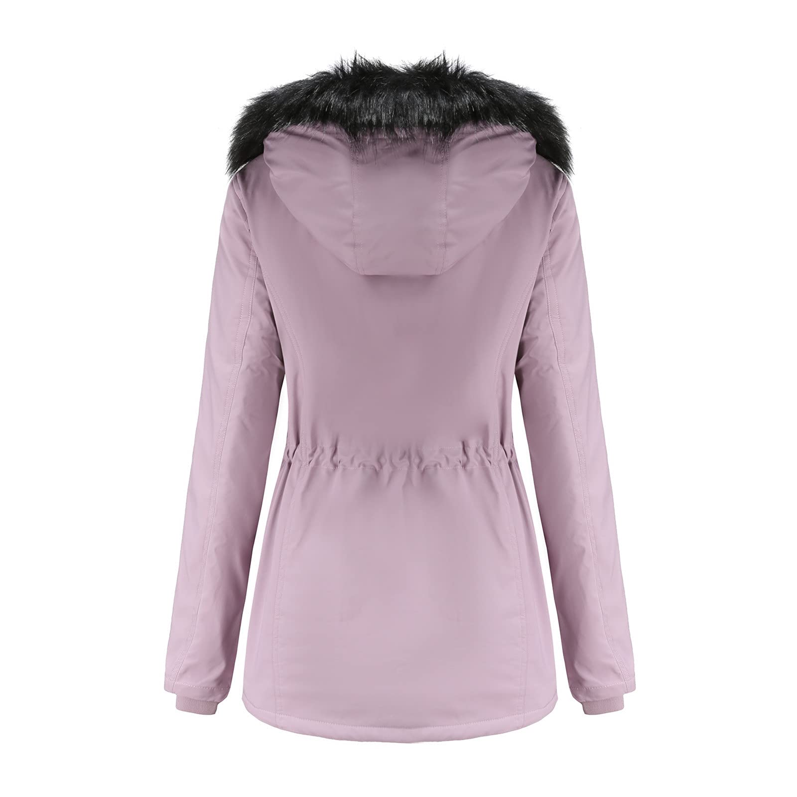 IQYU Cappotto invernale da donna in lana, parka da donna, lungo, autunno, in pile, lungo, da donna, con cappuccio, da montagna, da donna