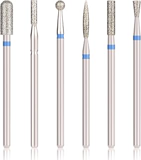 6pcs Cuticle Drill Bit, Cuticle Drill Bits for Nails Carbide Diamond Cuticle Drill Bit Set Cuticle Ball Drill Bit Nail Tool Accessories for Electric Nail File Machine