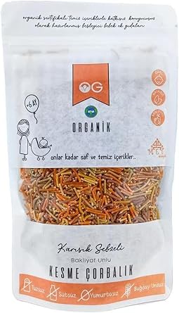 OG Organik Kar k Sebzeli Bakliyat Unlu Kesme  orbal k 200gr