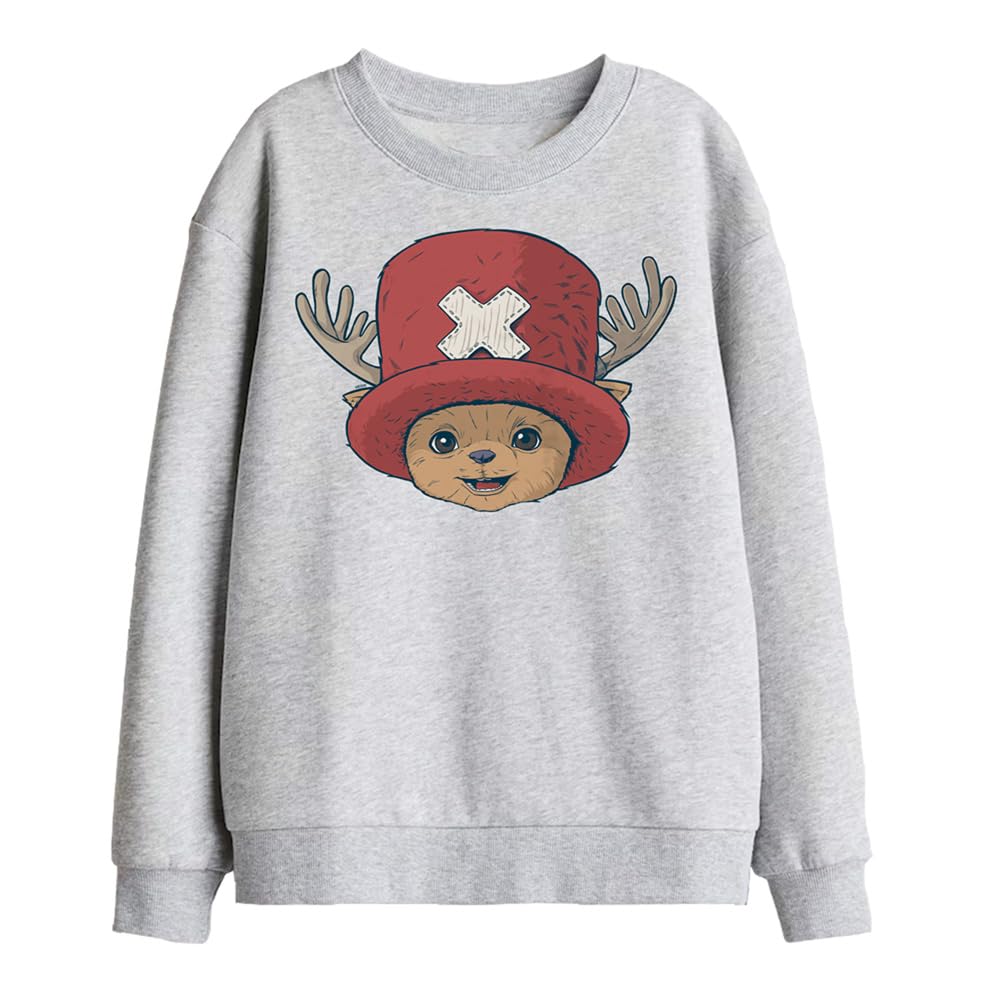 One Piece Chopper Head Kids Sweatshirt, Athletic Heather, 7-8Y