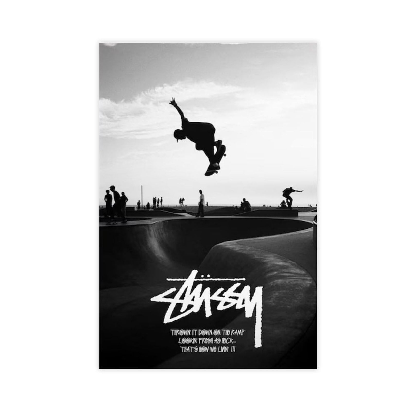 Qitubvaf Skate Art, Skate Or Die Canvas Poster Bedroom Decor Landscape Office Room Decor Gift 12X18inch(30X45cm)