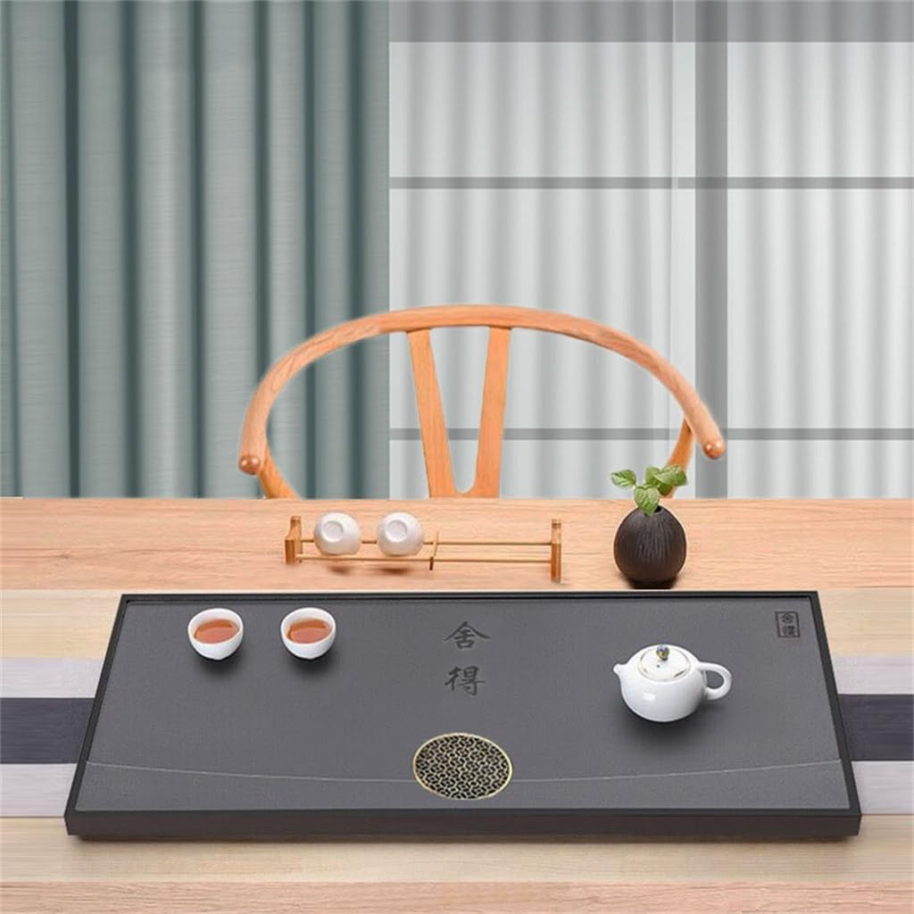Stone Drainage Size Tea Table Chinese Household Room Single Layer Set Natural Black Tray