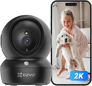 EZVIZ 2K WLAN Indoor Surveillance Camera, 360º PTZ Indoor Camera with Person Detection and Tracking, Coloured Night Visio…