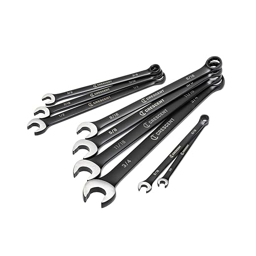 Crescent 9 Piece X10 12 Point Long Pattern Combination SAE Wrench Set - CCWS9BS