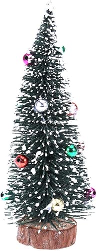 Miniatura 8 de PRETYZOOM Mini botella de árbol de sisal, árboles de Navidad de mesa, árboles de cepillo, árboles helados de nieve, árbol de pino en miniatura con