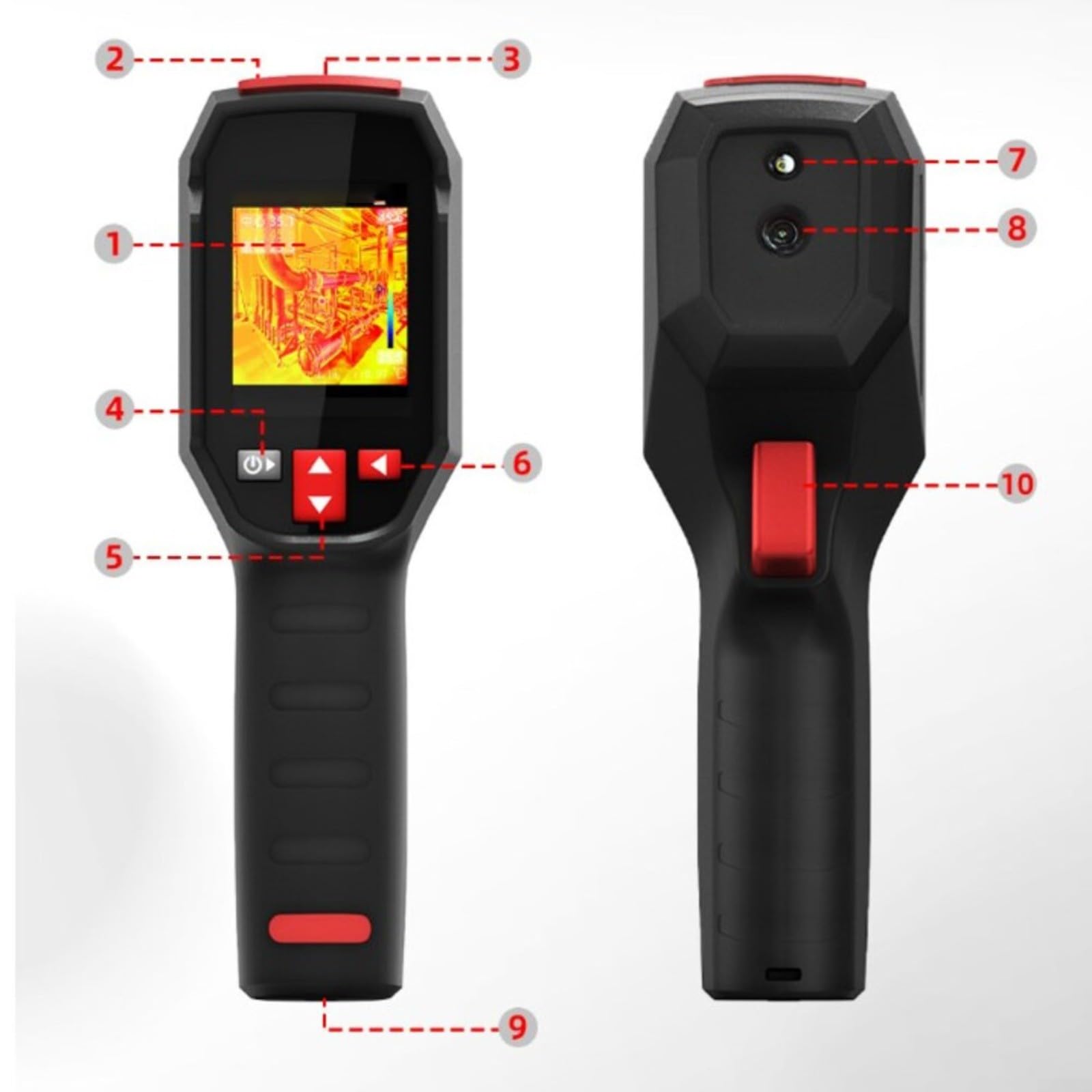 Cámara termográfica BSIDE HX3 con resolución 240x240 para inspección de conductos HVAC y monitoreo de temperatura en tiempo real de -20C a 550C
