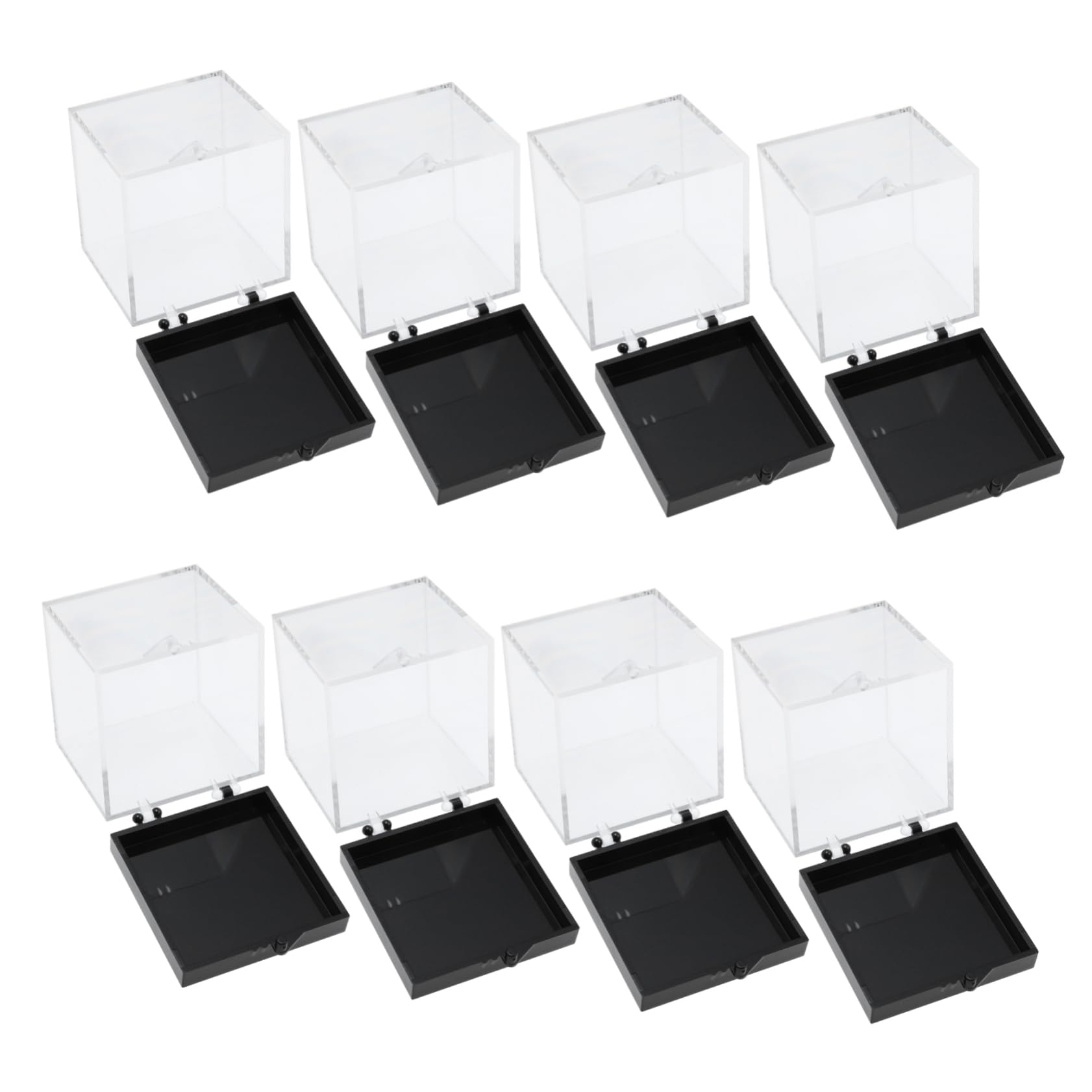 HOMOCONO Portable Specimen Display Case Square Transparent Plastic Box for Rock Collection Sticker Display Case