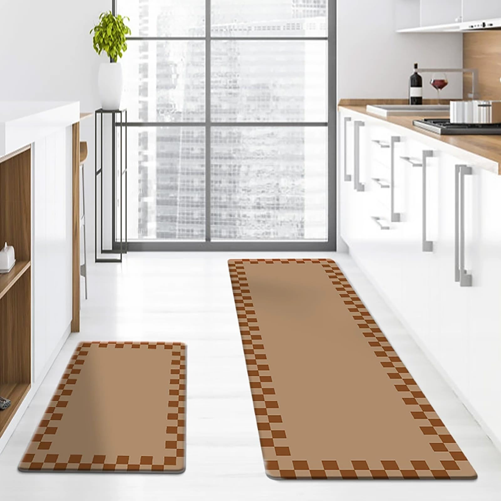 Tappetini da Cucina Antifatica per Pavimento, Antiscivolo, Impermeabili, Resistenti All'olio, Facili da Pulire, con Imbottitura in Memory Foam per Ufficio, Casa (O 44x120cm)