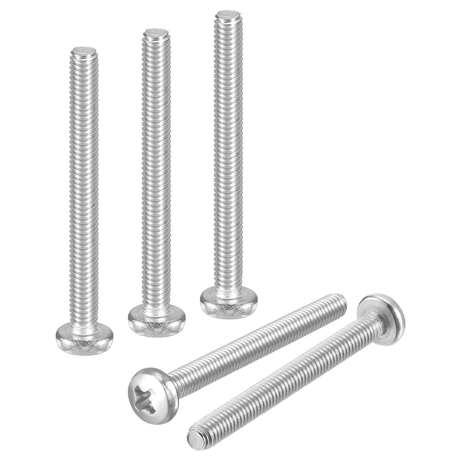 DTGN M4-0.7x40 Pan Head Machine Screws - 30pcs - Good for Machinery - 304 Stainless Steel Phillips Machine Screws Bolts - Silver