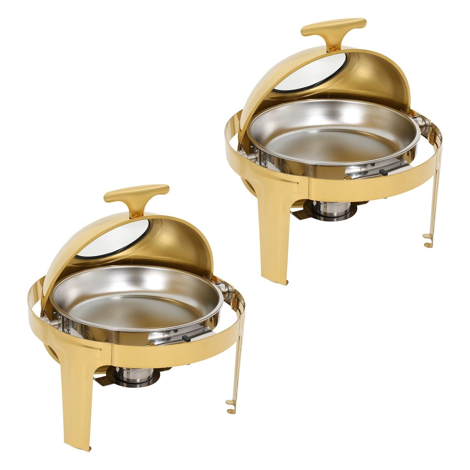 Calentadores de Comida Platos de frotamiento 6QT for Buffet, Juego de Calentador de Buffet de Acero Inoxidable, 2 uds.
