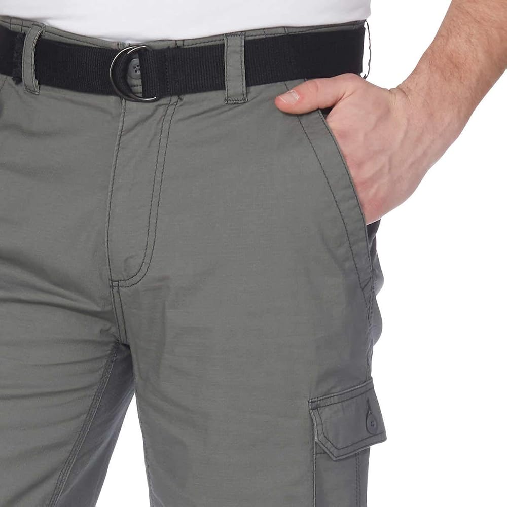 Wearfirst Men's Belted Cargo Short (32, Castor Grey