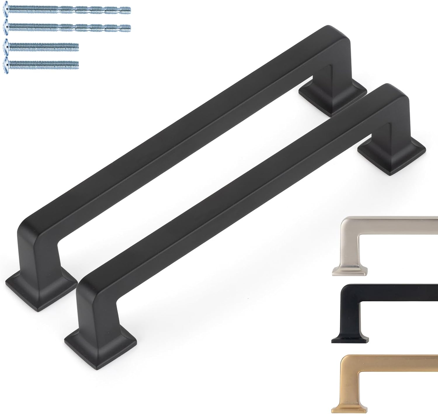 10 Pack 5 Inch Matte Black Cabinet Handles & Drawer Pulls, Furniture Hardware for Kitchen, Bathroom, Dresser, Cupboard, Closet Door (CF002)