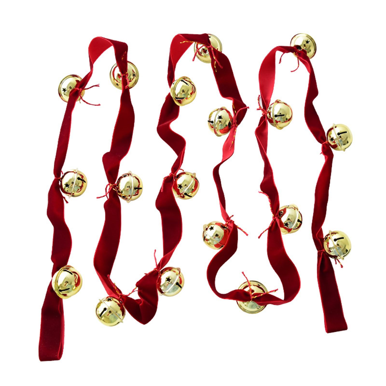 Snorvixre 1 Rose Color Metal Fabric Christmas Carillons for Permanent Holiday Partyhouse Decor & Simple Installation Christmas Toll Garnishes