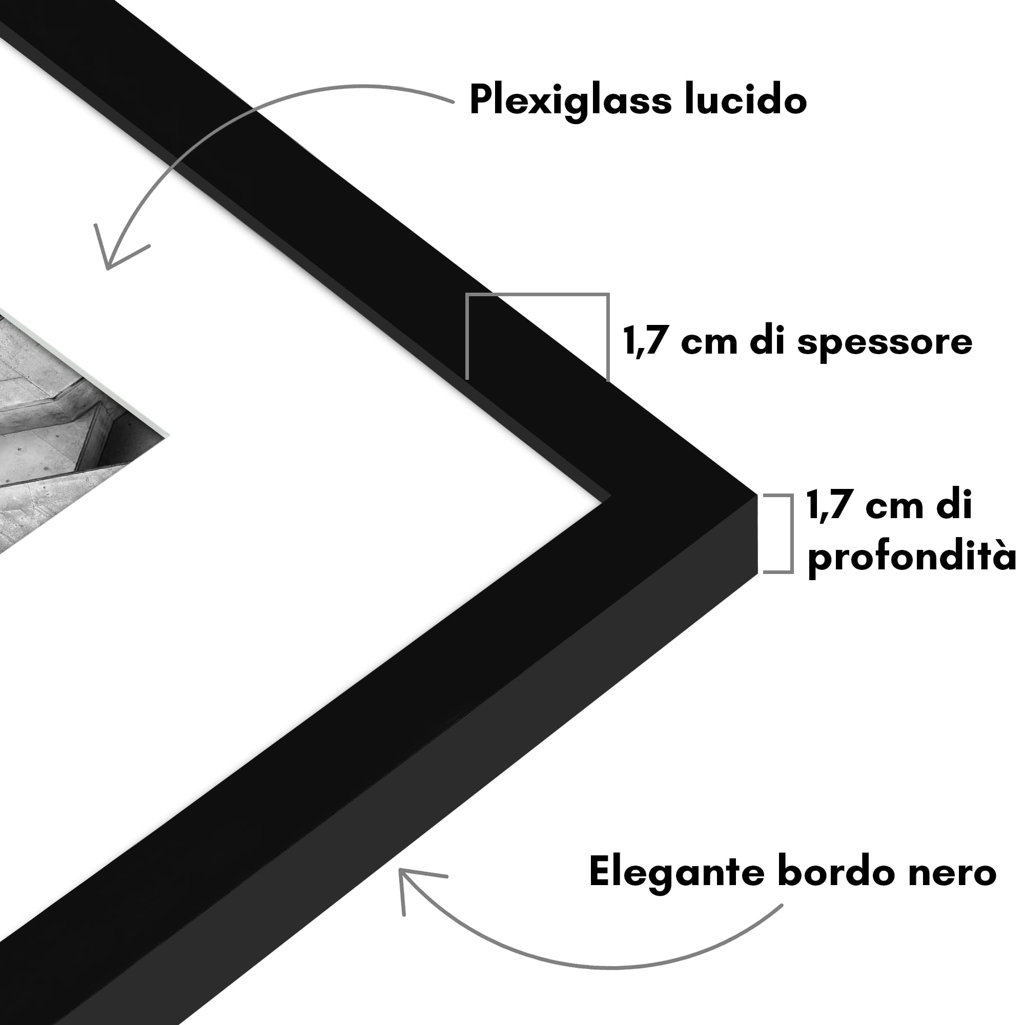 Americanflat Cornice 30x45 cm Nera - Cornice Foto 20x30 cm con Passepartout o 45x30 cm Senza Passepartout - Portafoto con Bordo Sottile in PVC e Pannello Protettivo in Plastica