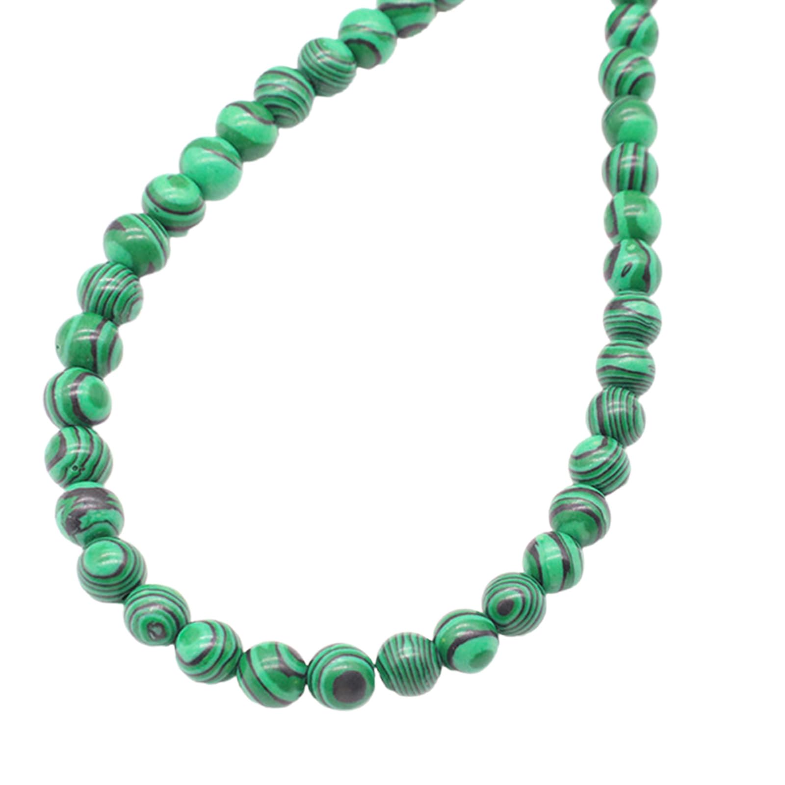 Kalttoy Safe Malachite Beads for Jewelry Crafting Natural Stone Round Spacer Beads for Necklace Making Projects Round Malachite for