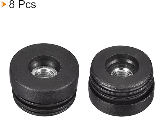 Miniatura 3 de uxcell 8 piezas de insertos para tubos redondos con rosca M10, para tubo redondo de 1.496 in1.5 pulgadas, enchufe redondo de plástico negro con