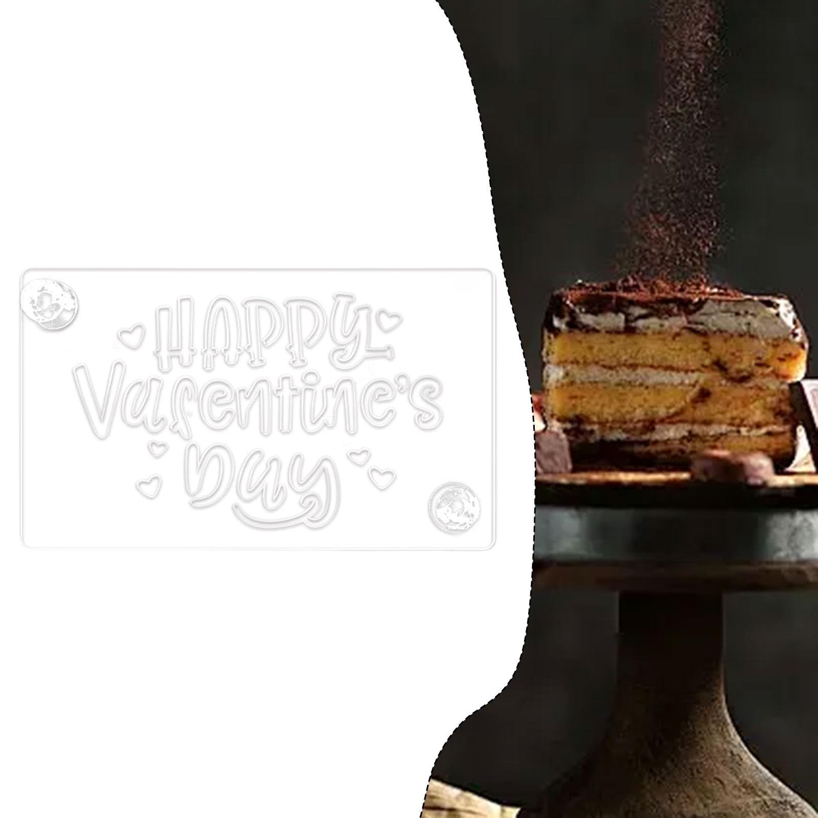 3 Stencil per Decorazione Torte, Biscotti, Decorazioni Fai Da Te, Robusto Strumento Creativo, Stencil per Tiramisù, Ideale per Matrimoni E Caffetterie, 4 pezzi