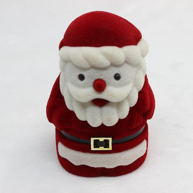 hardinox 1PCS Ring Box Velvet Jewellery Small Gift Box Earring Necklace Storage Case Organizer,Santa Snowman Star Xmas Gift Box, Birthday Christmas Gift Box (Santa Claus)