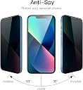 OpenTech® Privacy Tempered Glass Screen Protector Compatible for iPhone 13/13 Pro / 14 / 16e / 17e (6.1 Inches) with Edge to Edge Coverage and Easy Installation kit gallery image