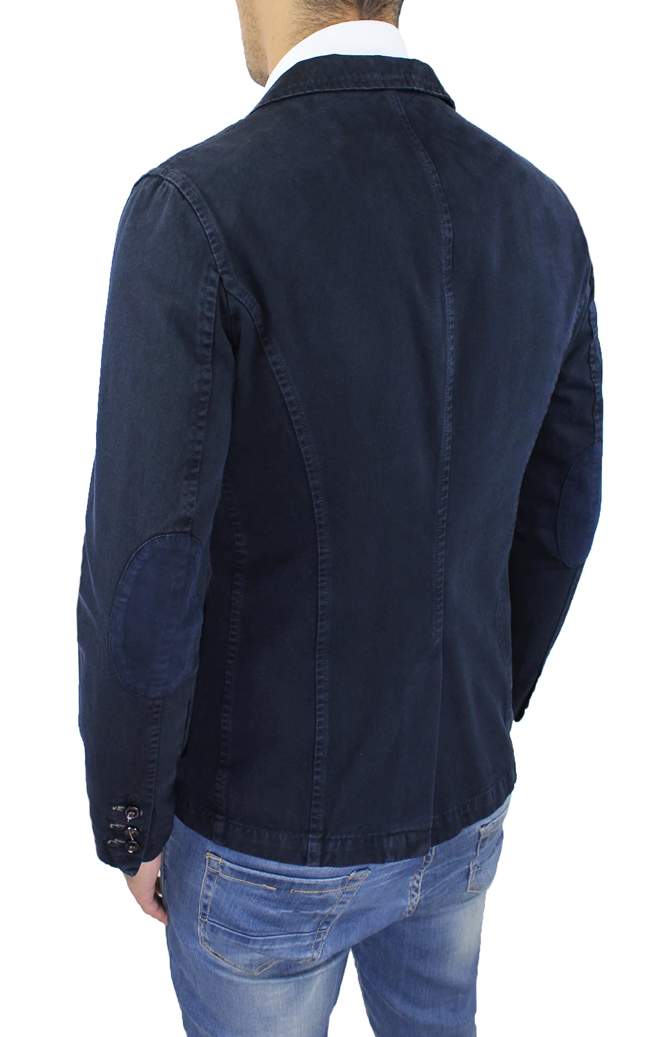 Blazer Giacca Uomo Grigio Nero Blu Beige Slim Fit Elegante Formale Casual in Cotone