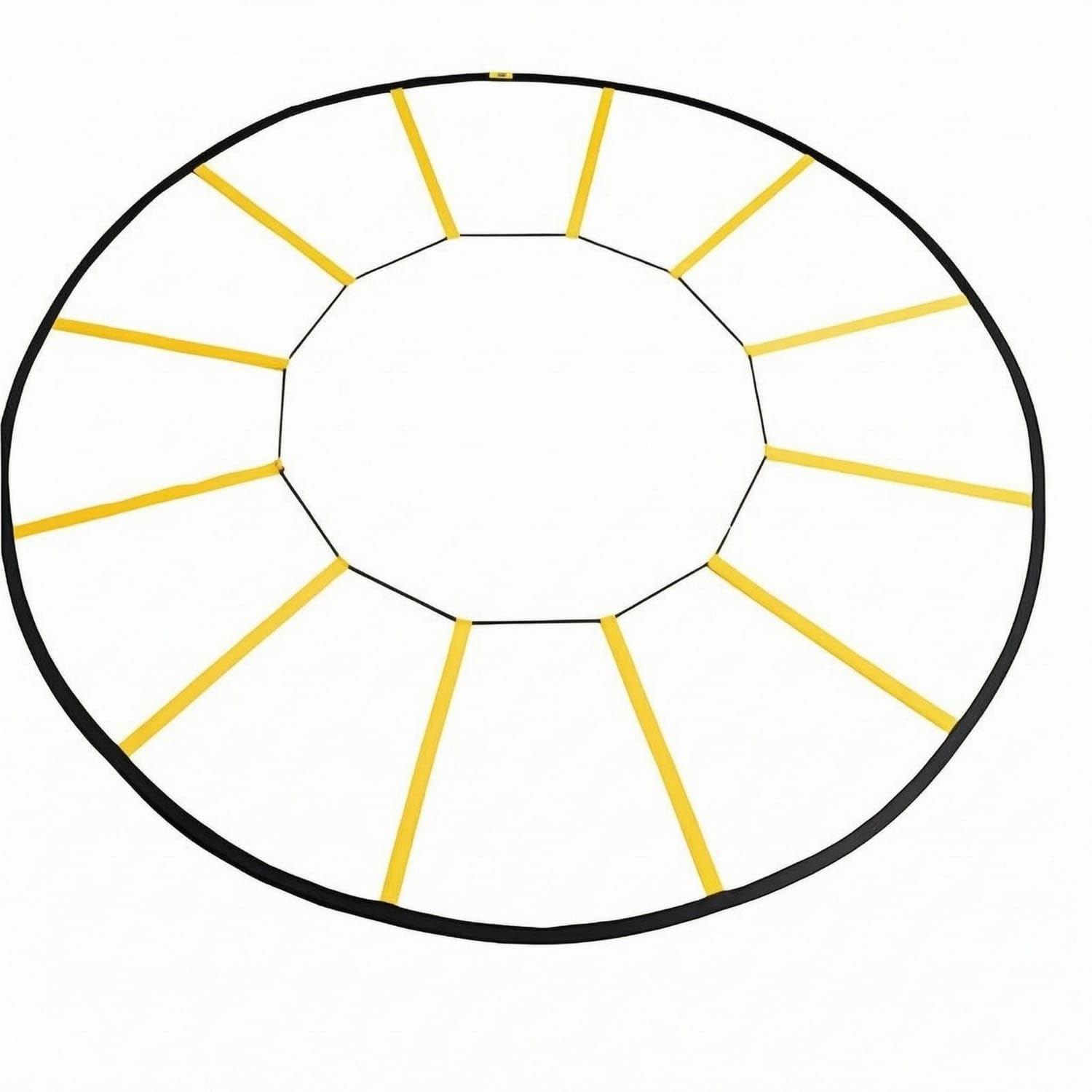 Storage Bag Circular Agility Ladder Portable Round Hoop Agility Coach 12-Section Speed Ladder Black and Yellow, 12 Rung Yellow-image-19