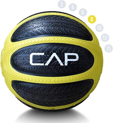 WF Athletic Supply Pelota de medicina y ejercicio goma duradera y distribución constante del peso agarre texturizado cómodo para entrenamiento de