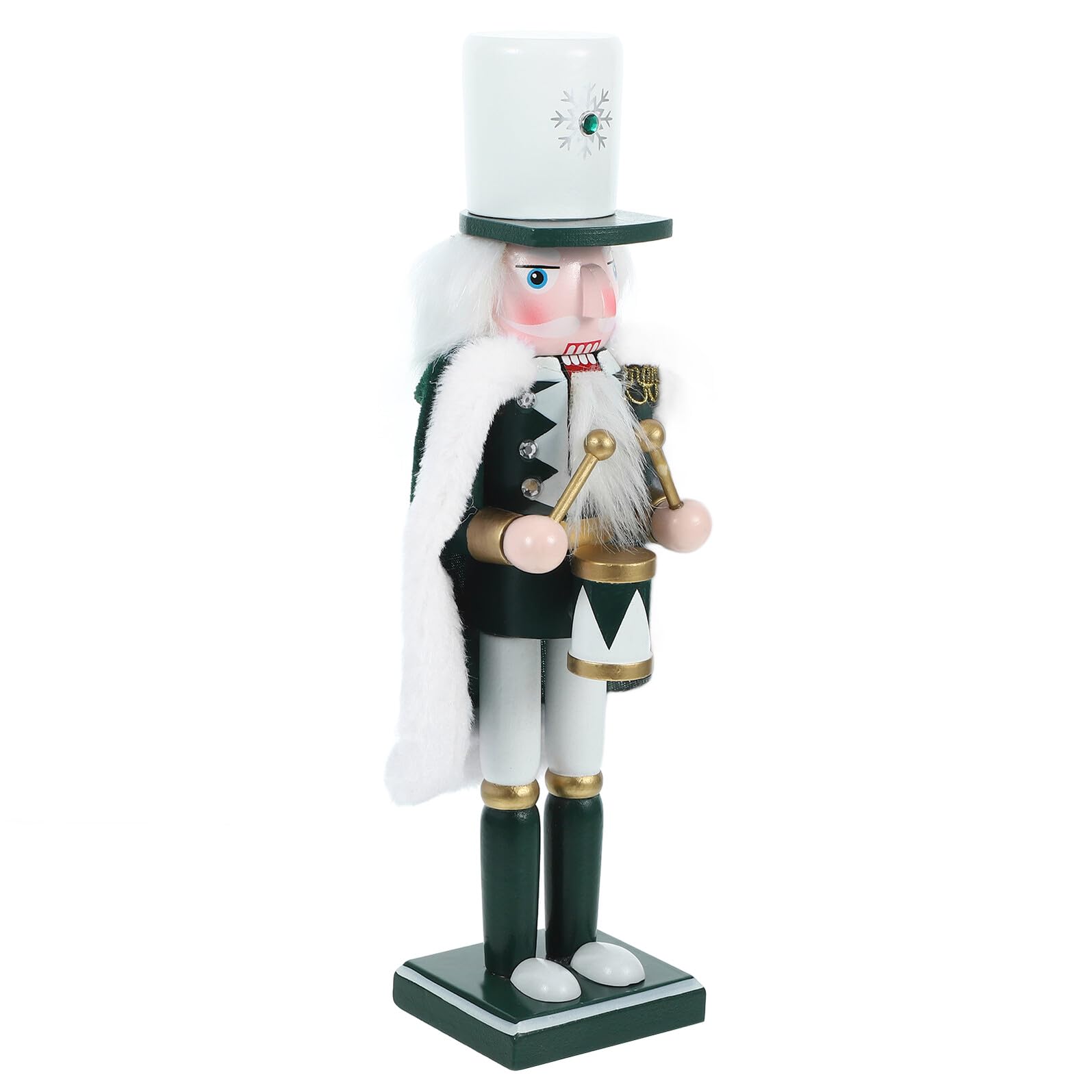 Casse-Noisette marionnette en bois de Noël NUOBESTY soldat tambour vert avec cape