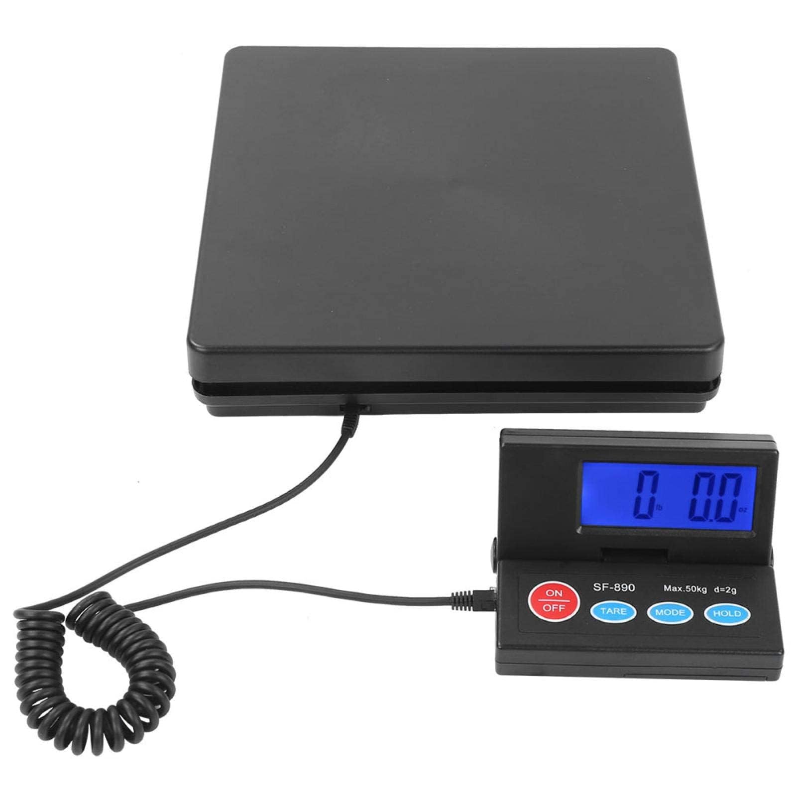 Báscula digital para envíos postales, balanza grande de 50 kg/2 g para paquetes con pantalla LCD, alta precisión, servicio pesado, buena báscula, apagado automático, pesaje rápido(YO)