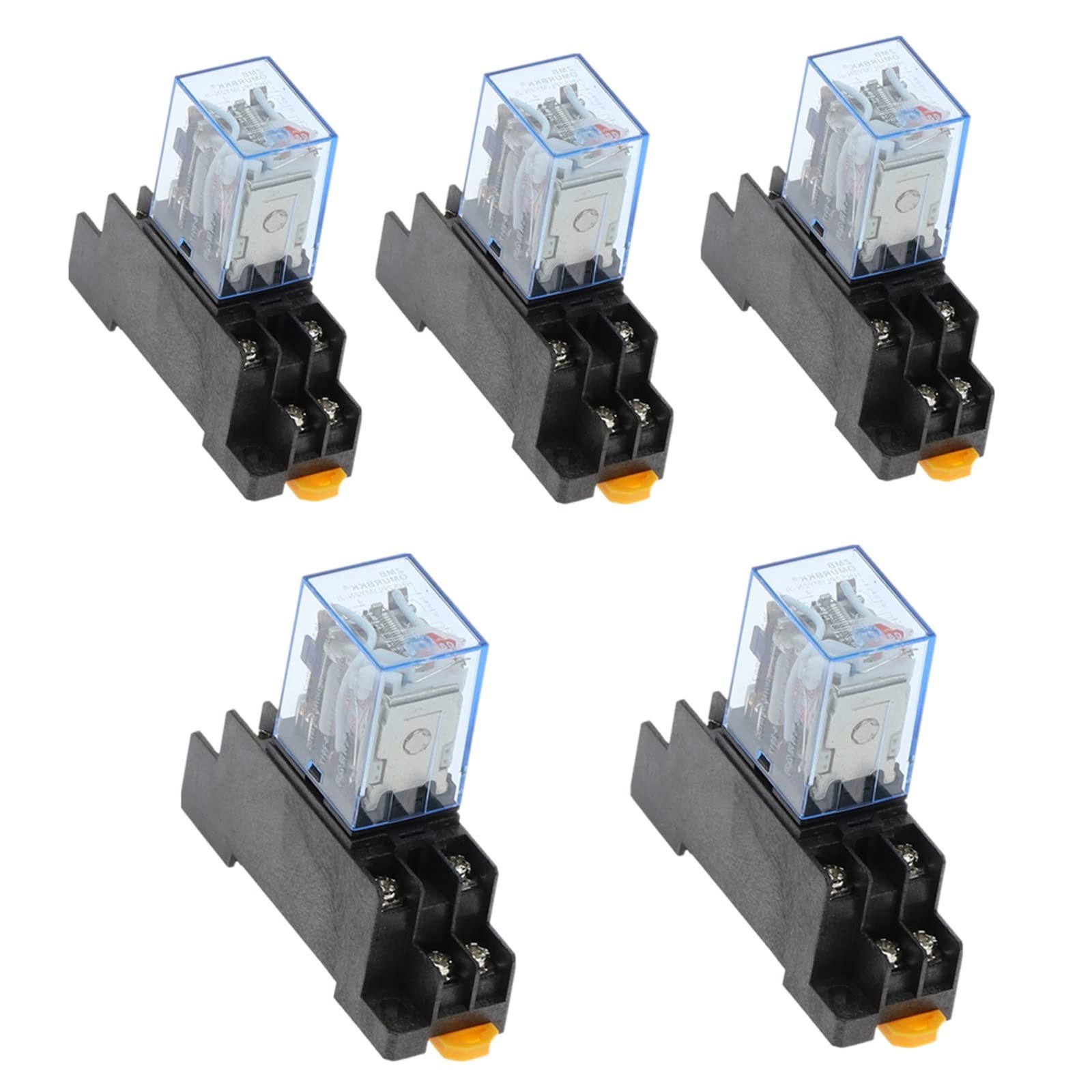 JGNAYRKJQI 5 Sets MY2P HH52P MY2NJ Relay Coil General DPDT Micro Mini Electromagnetic Relay Switch 110V 220V 12V 24V Power Relay Switch LED