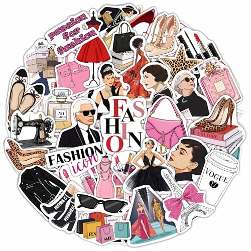 100Pcs Fashion Stickers for Water Bottles and Laptops - Fashion Gifts for Women, Party Decorations - Aethetic Stickers - Gifts for Women & Men