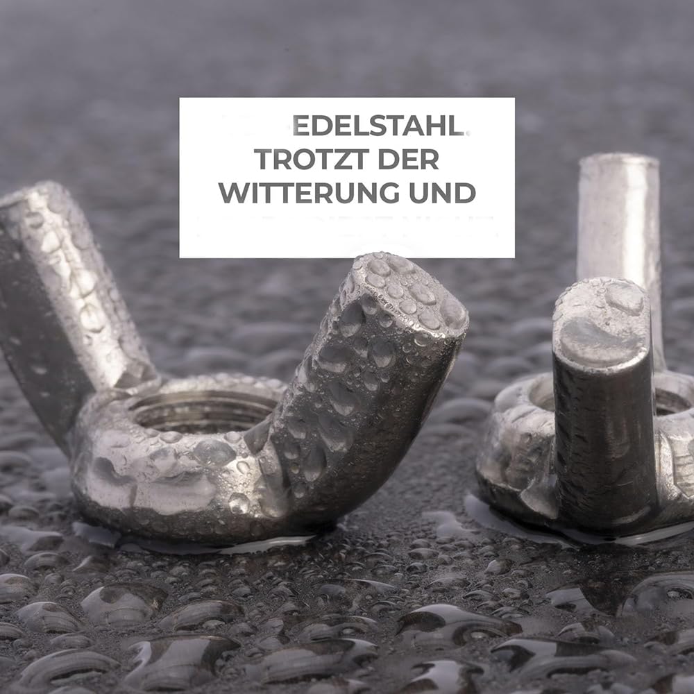 Yeenano 50pcs M6 Stainless Steel Wing Nuts, Silver - Image 4