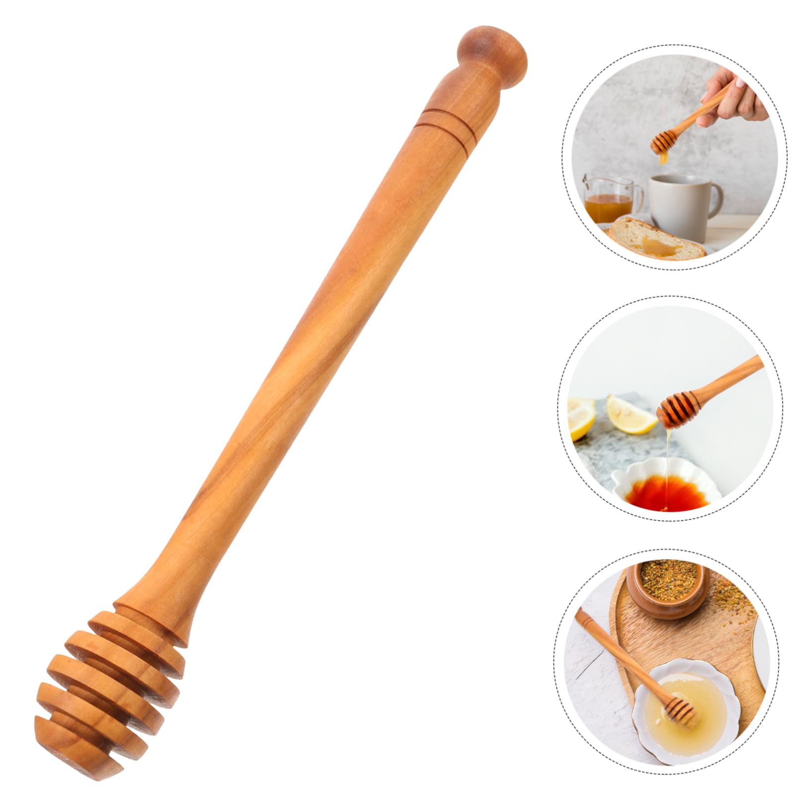OFFSCH Olive Wood Honey Stick Portable Honey Stirrer Jam Stir Sticks Honey Stirring Rods Honey Wand Home Honey Rod for Honey Jar Honey Jar Sticks Honey Pot Stick re-usable