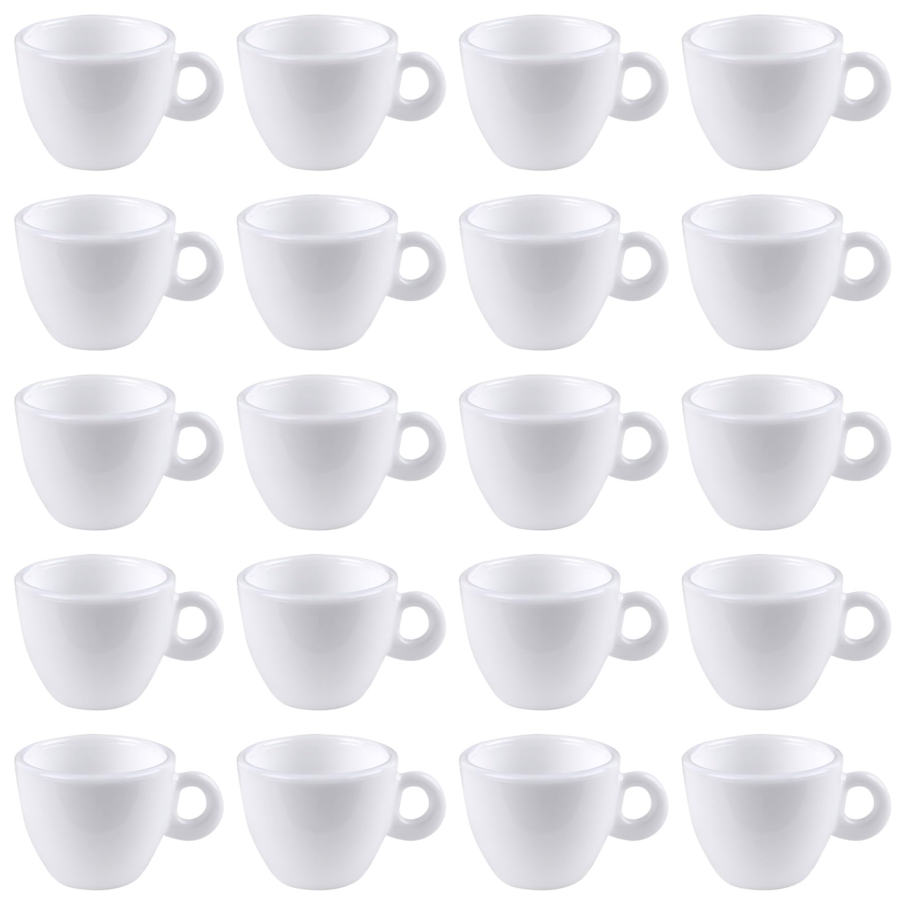 AUEAR, confezione da 20 mini tazze da caffè per casa delle bambole in miniature, colore bianco