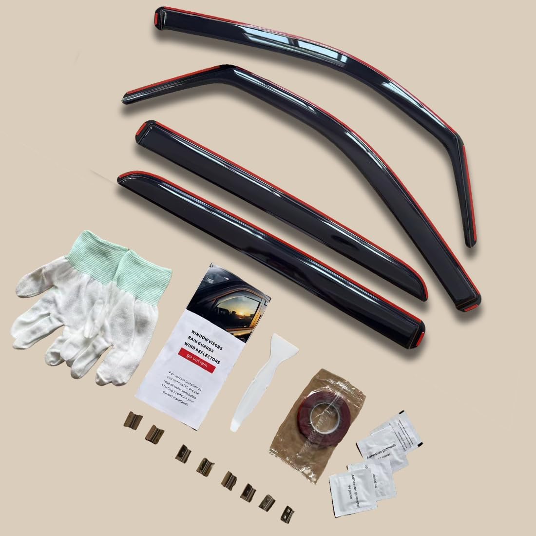 in-Channel Window Visors Rain Guards Compatible with Dodge RAM 1500 2019-2025 Crew Cab Wind Deflectors Vent Visor Sun Shades Window Shields