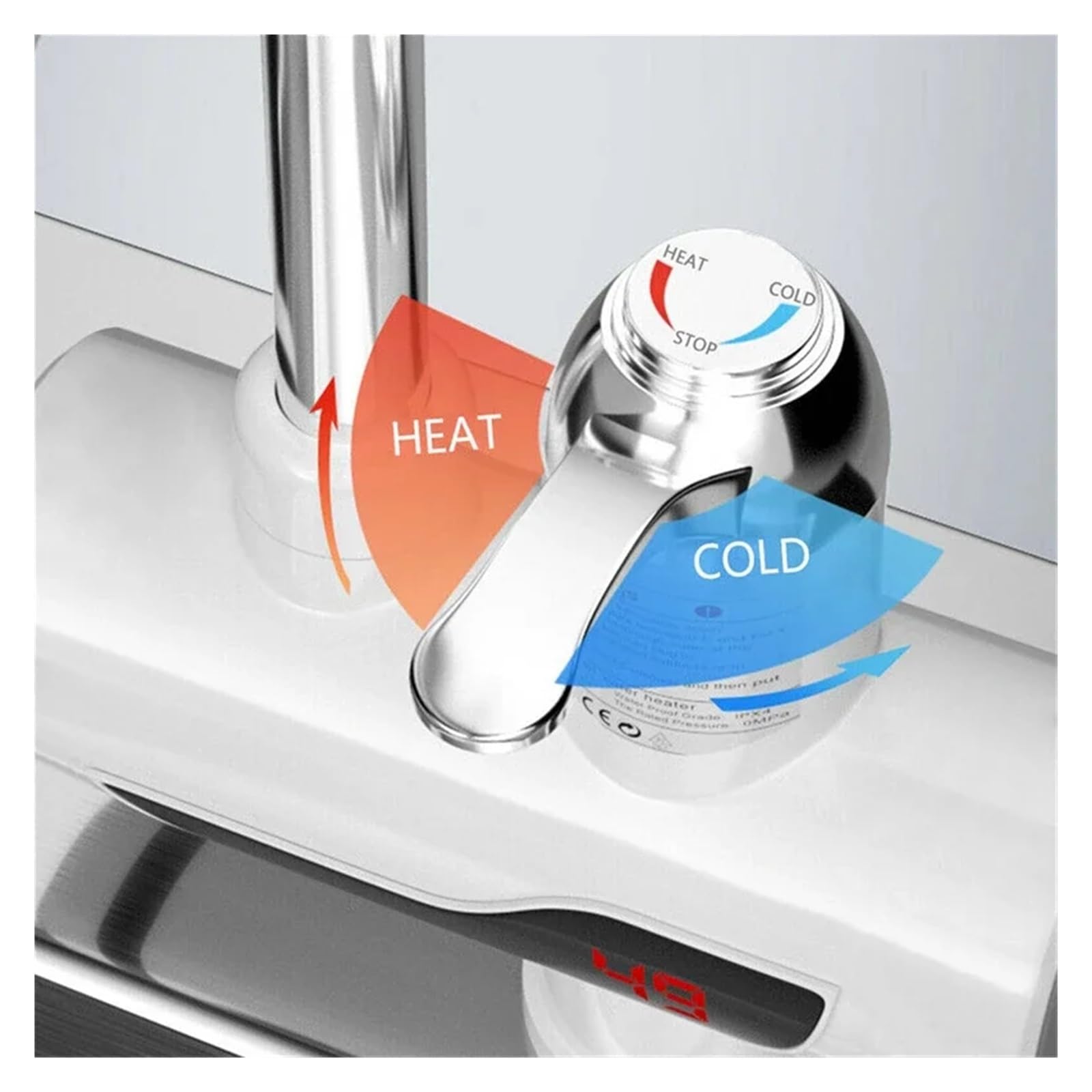 Scaldabagno Elettrico Rubinetto da Cucina Riscaldatore Istantaneo for Acqua Calda Rubinetto for Riscaldamento Freddo Scaldaacqua Istantaneo Senza Serbatoio La Sicurezza Efficiente(B)