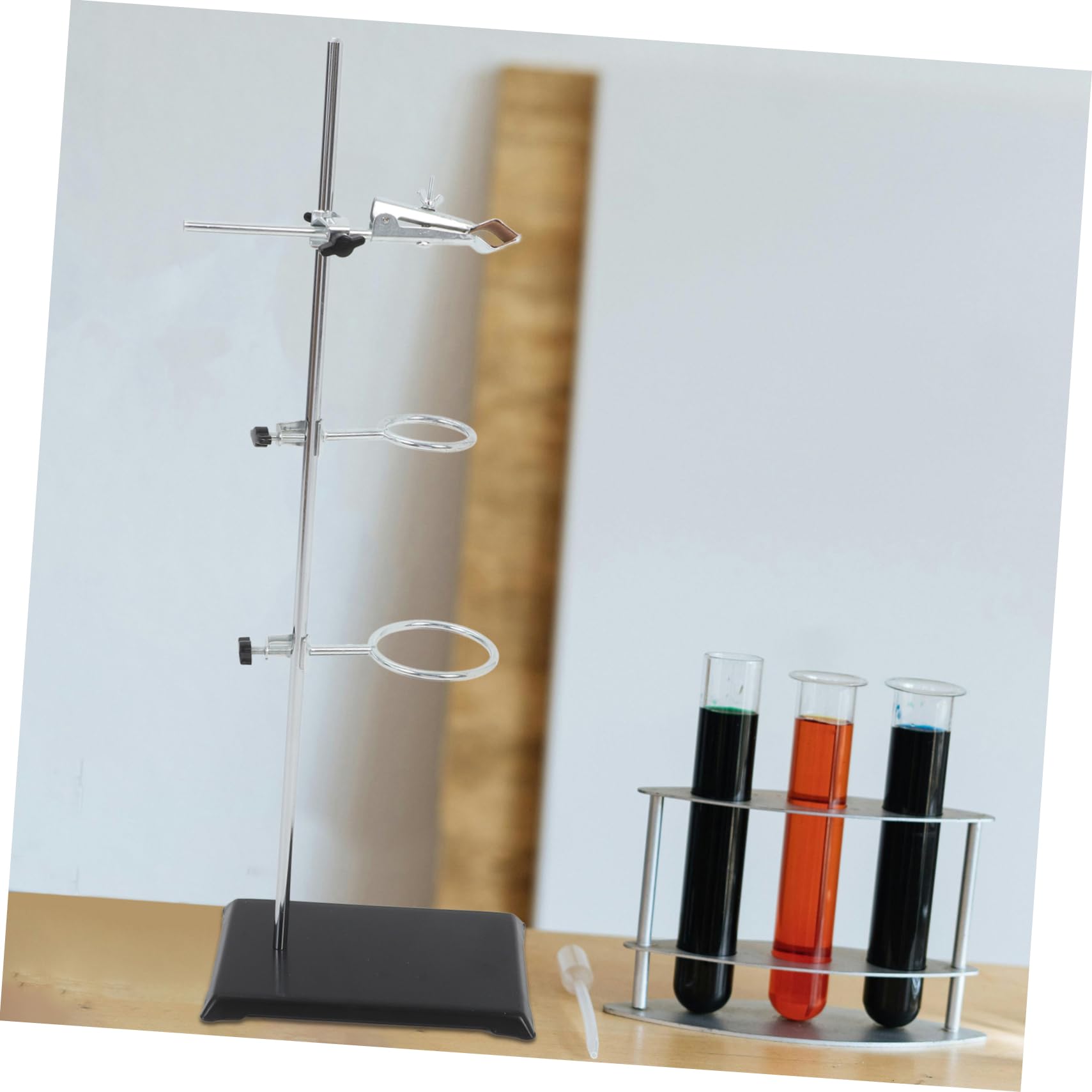 ABOOFAN Ringständer aus Edelstahl Laborstativ mit Klemmen Reagenzglashalter für Chemie-labor Trichterhalter für Filtration Multifunktionales Tischstativ für Experimente