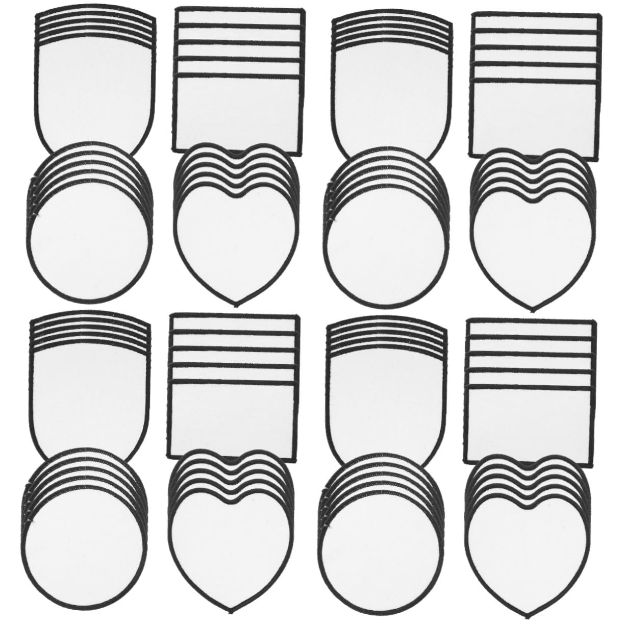 DOITOOL 80 Stck. Teiliges Bügelbild Weiße Blanko DIY Patches mit Stark Haftendem Hotmelt Rücken zum Aufbügeln Kleidung Jeans Taschen Vielseitig für Reparatur und Gestaltung