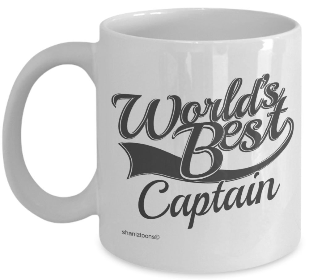 Shaniztoons White Captain World's Best Novelty Gift Mug