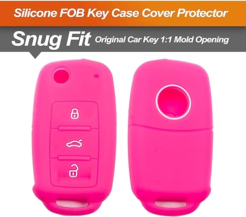 Miniatura 7 de Funda de silicona para llavero VW Volkswagen Jetta GTI Passat Golf Tiguan Touareg Beetle CC Eos Flip 3 botones  Accesorios para automóvil  Funda de