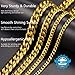 PROSTEEL Chunky Necklace Miami Cuban Link Mens Chain Necklaces 18K Gold Plated Hiphop Chain for Men Hip Hop Jewelry