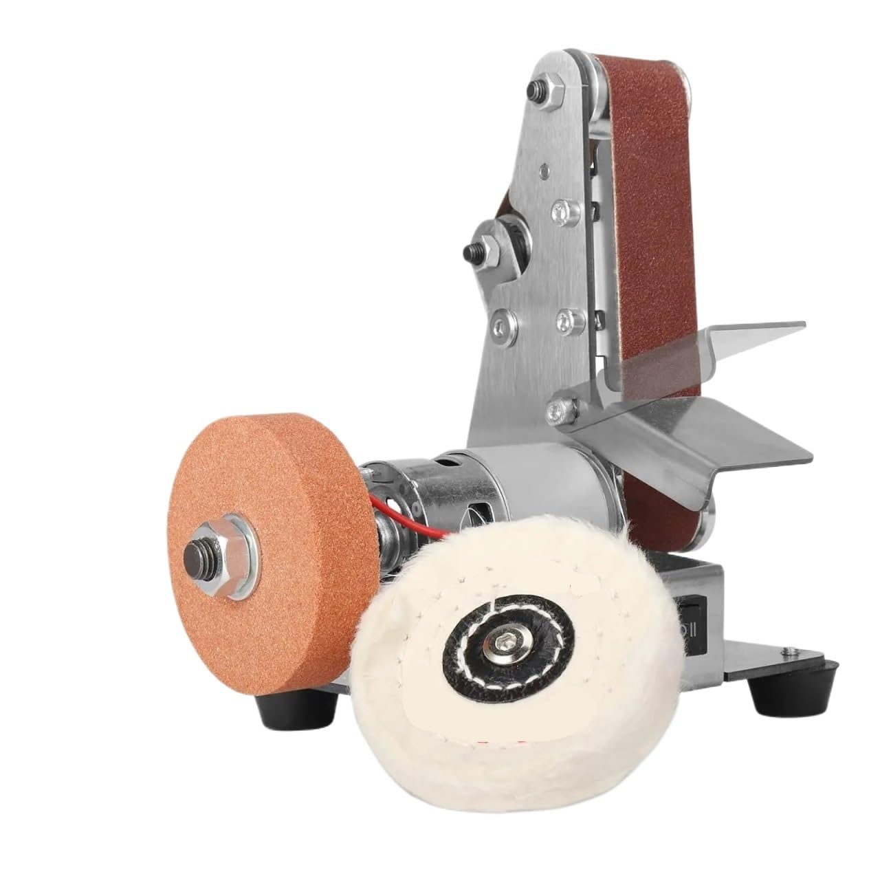 Csdasw A Mini Belt Sander Electric Sanding Polishing Grinding Machine 7 Variable Speed With Grinding Wheel For Polishing Wood Crylic Jewellery Diy