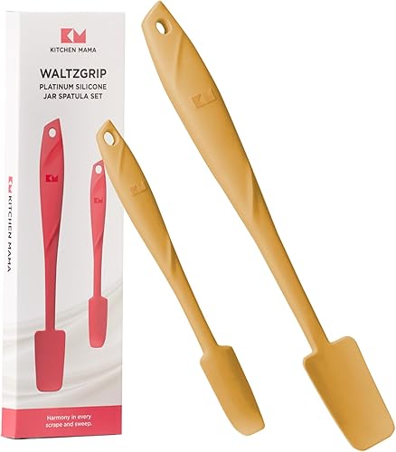 Miniatura 9 de Kitchen Mama WaltzGrip - Juego de espátulas de silicona platino para tarros: resistentes al calor, aptas para lavavajillas, agarre ergonómico, Rojo